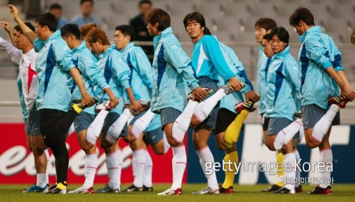 2002 월드컵 멤버들의 훈련 장면. 사진=게티이미지코리아