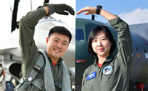 남편 김동우 소령(왼쪽)과 부인 이인선 소령.