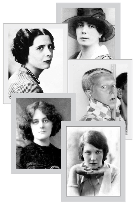 위부터 순서대로 노라 바너클, 리베카 웨스트 클로드 카엉, 모드 곤, 진 리스.