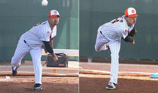 롯데 송승준-김원중(오른쪽). 사진제공｜롯데 자이언츠