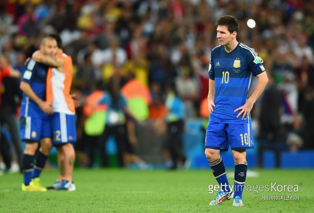 지난 2014 브라질 월드컵에서 준우승에 그친 메시. 사진=게티이미지코리아