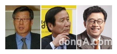 ▲ 왼쪽부터 고(故) 정몽헌 전 현대아산 회장, 정기섭 개성공단 기업협회 명예 회장, 최규복 유한킴벌리 대표이사 사장