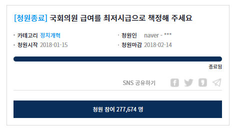 사진=청와대 홈페이지 국민청원 게시판