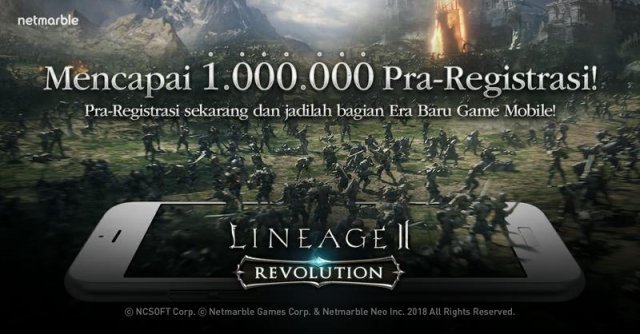 리니지2 레볼루션 인도네시아 100만 사전 가입자 모집(출처=게임동아)