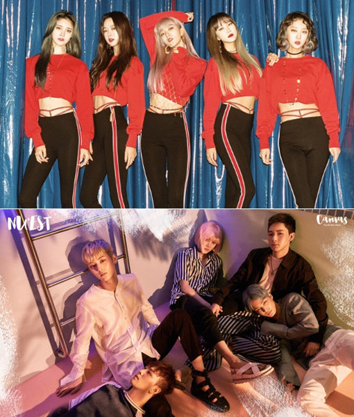 걸그룹 EXID(위쪽)-그룹 뉴이스트. 사진제공｜바나나컬쳐엔터테인먼트·플레디스