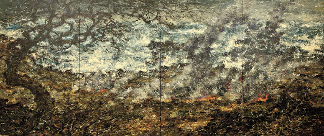 국립현대미술관이 소장하고 있는 강요배 작가의 ‘불인’. 333×788cm. 제주도립미술관 제공