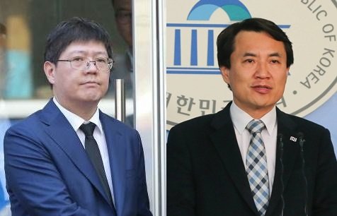 (왼쪽부터) 김홍걸 민화협 대표상임의장, 김진태 자유한국당 의원