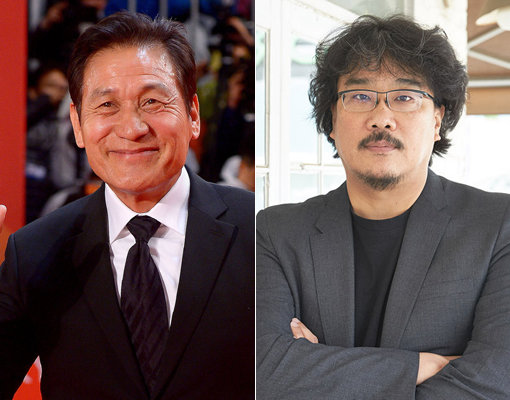 배우 안성기(왼쪽)-봉준호 감독. 사진｜스포츠동아DB·NEW