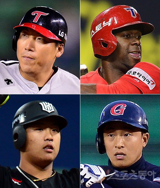 LG 김현수-KIA 버나디나-롯데 손아섭-kt 강백호(왼쪽 상단부터 시계방향으로). 스포츠동아DB