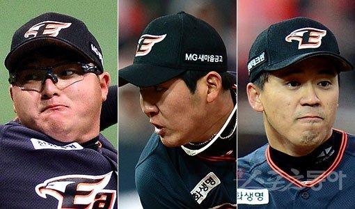 한화 박주홍-박상원-서균(왼쪽부터). 스포츠동아DB