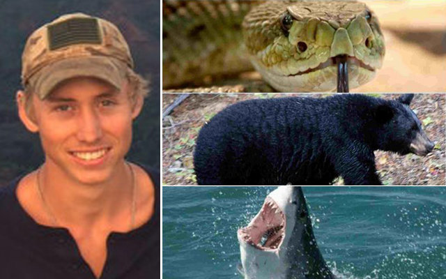 최근 수년간 방울뱀, 흑곰, 상어의 공격을 당하고도 살아남은 행운의 야외 스포츠 애호가 딜런 맥윌리엄스. ITV 유튜브 캡처