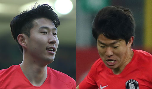 축구대표팀 손흥민-권창훈(오른쪽). 사진제공｜대한축구협회