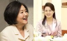 (왼쪽부터) 김정숙 여사, 리설주 여사