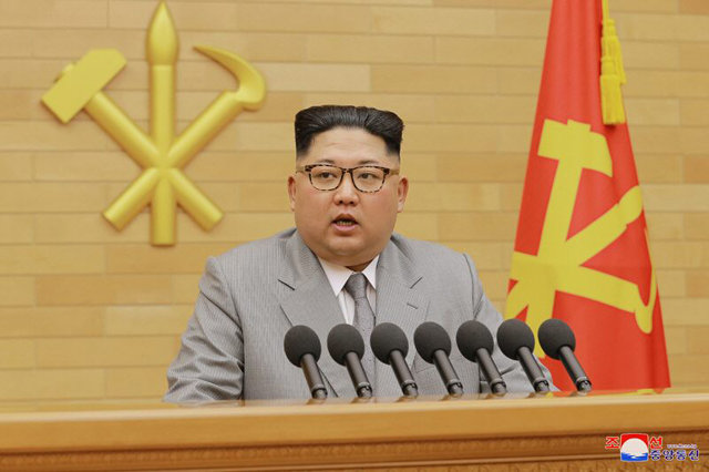 1월 신년사 발표 당시 김정은 위원장의 모습.
