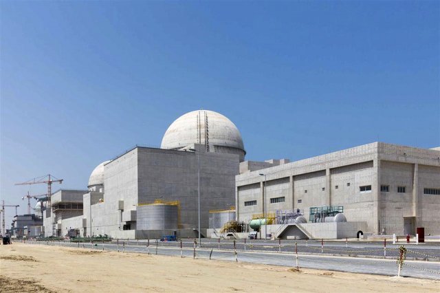 FILE - This undated photograph released by the United Arab Emirates‘ state-run WAM news agency, shows the under-construction Barakah nuclear power plant in Abu Dhabi’s Western desert. South Korean President Moon Jae-in‘s visit to the United Arab Emirates this week shows the Asian nation’s deepening cooperation with the Gulf country, from buying its oil, building the Arabian Peninsula‘s first nuclear power plant and potentially backing it in war. (Arun Girija/WAM via AP, File)