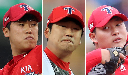KIA 유승철-이민우-김유신(왼쪽부터). 사진제공｜스포츠코리아