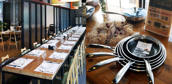 유러피언 파티플레이스 매지페스트 파티캐슬(왼쪽)과 프리미엄 프라이팬 브랜드 블랙큐브코리아의 쿡셀