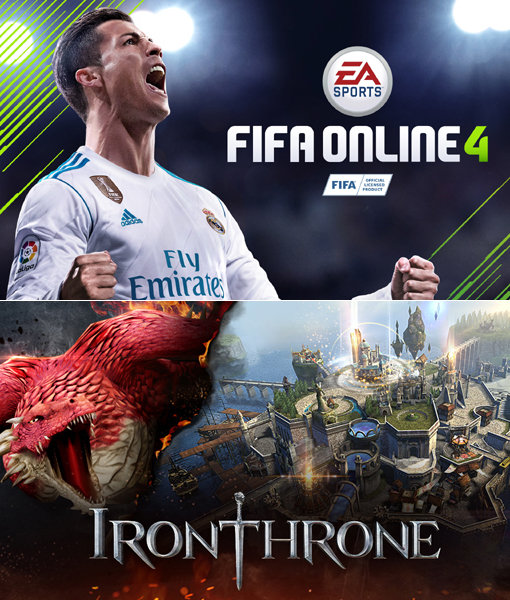 넥슨은 스포츠 PC 온라인 게임 ‘피파온라인4’(위쪽)를 앞세워 시장 공략을 가속화하고, 넷마블은 신작 다중접속 전략게임인 ‘아이언쓰론’(아래쪽) 출시를 통해 1분기 부진을 만회한다는 전략이다. 사진제공｜넥슨·넷마블