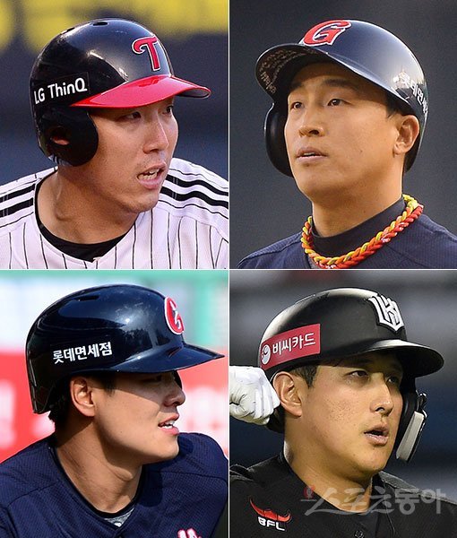 LG 김현수-롯데 손아섭-kt 황재균-롯데 민병헌(왼쪽 상단부터 시계방향으로). 스포츠동아DB