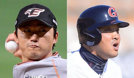 한화 안영명-롯데 채태인(오른쪽). 스포츠동아DB