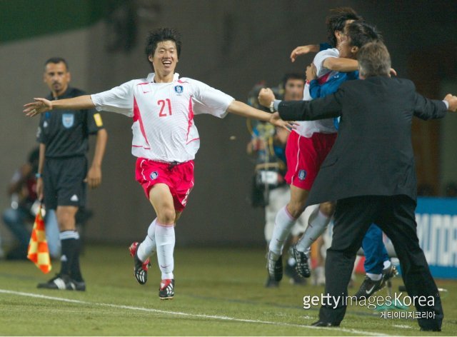 2002 한일월드컵 당시 박지성. 사진=게티이미지코리아