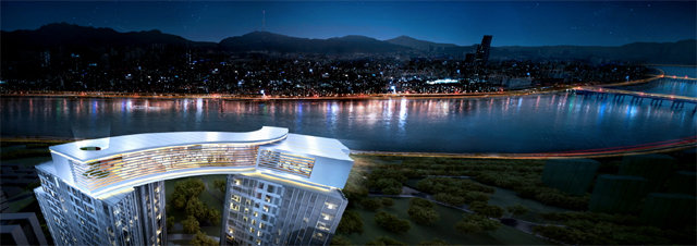 한강을 바라보며 다양한 활동을 하는 ‘스카이브리지’.