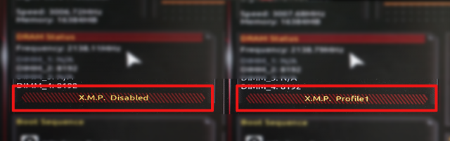 XMP 메모리 기능 적용 전(좌)과 적용 후(우)의 모습.(출처=IT동아)