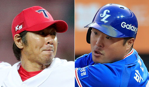 KIA 임창용-삼성 박한이(오른쪽). 사진제공｜스포츠코리아