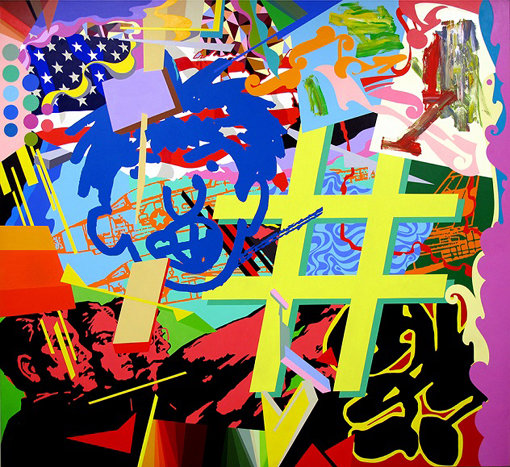 해쉬태그 hashtag, 2015, acrylic on canvas, 200 x 222 cm