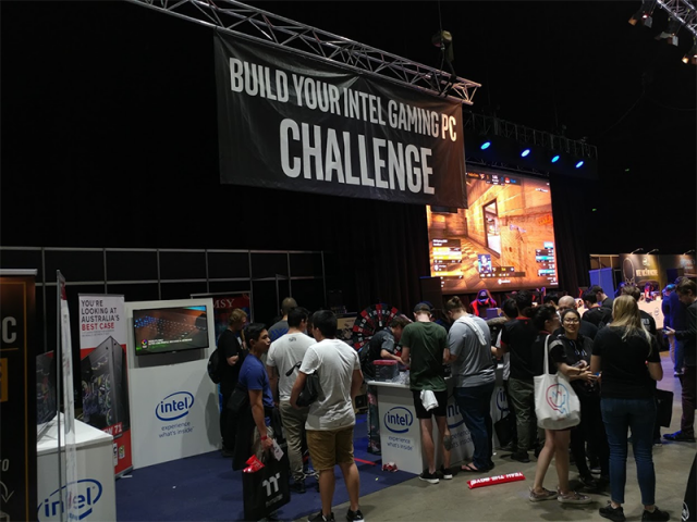 시드니에서 열린 e스포츠 대회(IEM 2018)의 부대행사로, 1시간 안에 PC를 조립하면 시중 가격의 절반으로 해당 PC를 가져갈 수 있는 행사를 진행했다(출처=IT동아)
