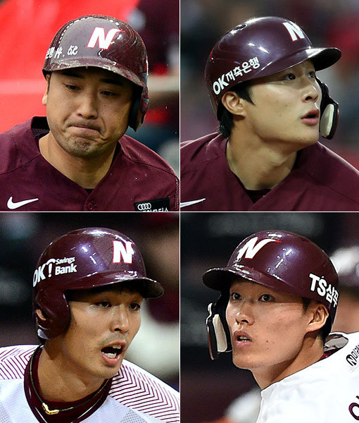 넥센 이택근-김하성-임병욱-김규민(왼쪽 상단부터 시계방향으로). 사진｜스포츠동아DB·스포츠코리아