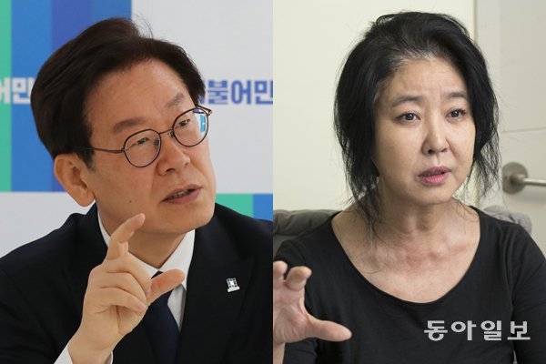 더불어민주당 이재명 경기도지사 후보(왼), 배우 김부선. 사진=동아일보DB