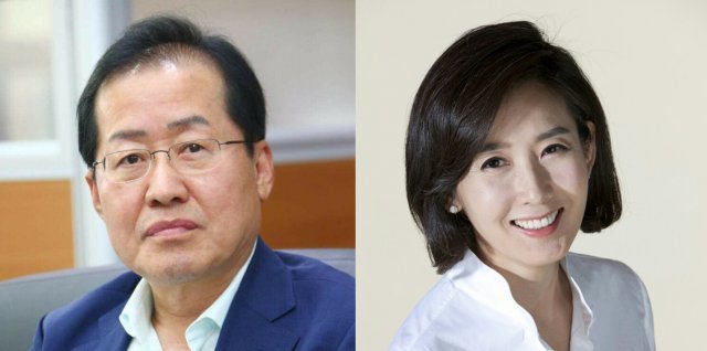 (왼쪽부터) 홍준표 자유한국당 대표, 나경원 자유한국당 의원