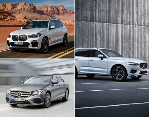 자동차 운전을 돕는 첨단 운전 보조 기능이 진화하고 있다. 왼쪽 상단부터 시계 방향으로 왔던 길을 자동으로 거슬러가는 기능을 갖춘 ‘BMW 뉴 X5’, 충돌 회피 지원 기능을 적용한 ‘볼보 더 뉴 XC60’, 사고 시 부상 위험을 최소화해주는 기능을 지원하는 ‘메르세데스-벤츠 E클래스’. 사진제공｜BMW·볼보·메르세데스-벤츠