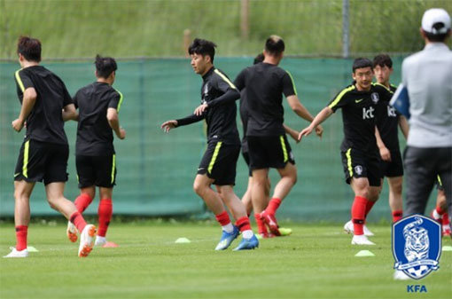 축구대표팀의 훈련 모습. 사진제공｜대한축구협회