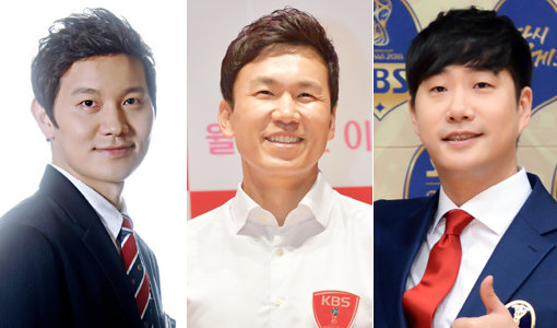 MBC 김정근 아나운서-KBS 이광용 아나운서-SBS 배성재 아나운서(왼쪽부터). 사진제공｜MBC·KBS·SBS