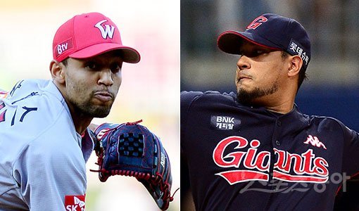 SK 산체스-롯데 듀브론트(오른쪽). 스포츠동아DB