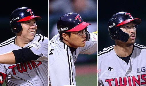 LG 김현수-채은성-박용택(왼쪽부터). 스포츠동아DB