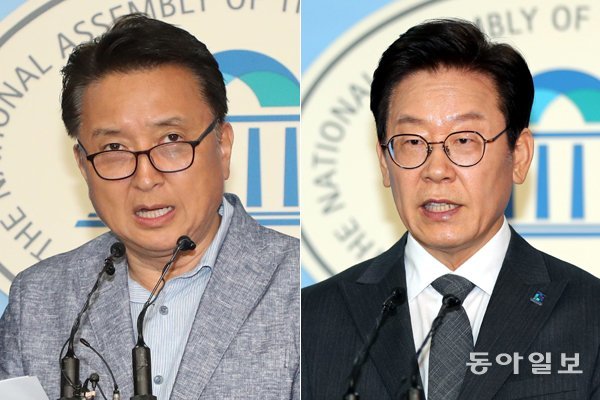 바른미래당 김영환 전 경기지사 후보와 이재명 경기지사 당선인. 사진=동아일보DB