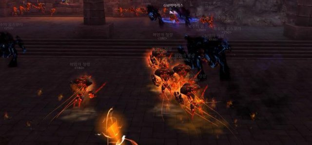 추억의 불의 신전에서 몬스터 몰이 사냥(출처=엔씨소프트 제공)