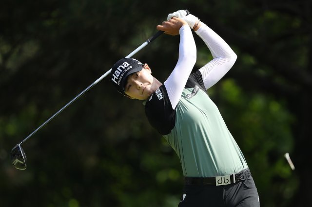 2일(한국시간) 미국 일리노이주 켐퍼 레이크스 골프클럽에서 열린 2018 KPMG 여자 PGA 챔피언십에 출전한 박성현 선수 모습.