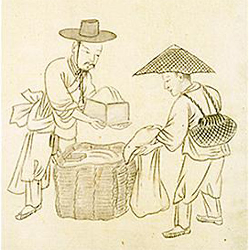 김준근, ‘소금장수’. 프랑스 국립기메박물관