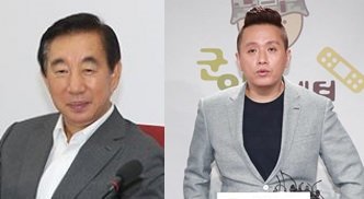 (왼쪽부터) 김성태 한국당 원내대표, 임태훈 소장.