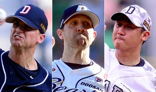 두산 후랭코프-린드블럼-이용찬(왼쪽부터). 스포츠동아DB