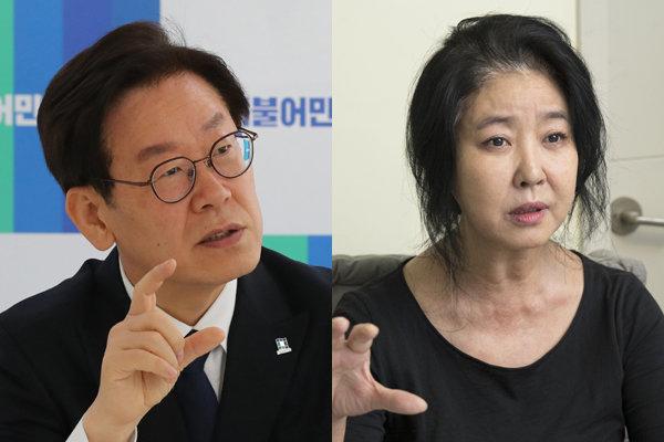 (왼쪽부터) 이재명 경기지사, 김부선 씨