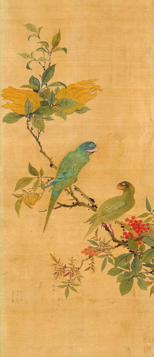 오원 장승업의 불수앵무(佛手鸚鵡). 간송미술문화재단 제공