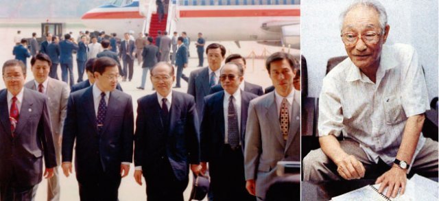 1997월 4월 20일 성남시 서울공항에 도착한 황장엽(가운데) 씨가 신병을 인수하기 위해 
나온 이병기 당시 안기부 제2차장(황씨 왼쪽)과 함께 기자회견장으로 향하고 있다(위). 
‘KLO’ 부대장 출신인 고(故) 이연길 선생. [동아DB]