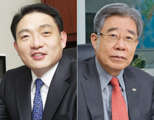 대웅제약 윤재승 회장(왼쪽)과 강원랜드 함승희 전 사장.