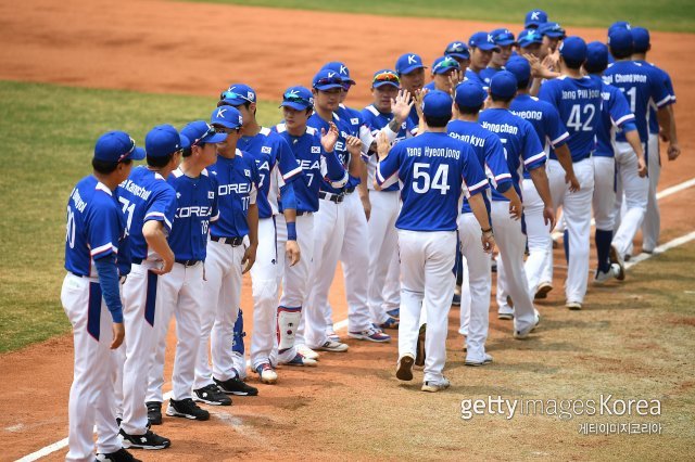 2018자카르타-팔렘방아시안게임 한국 야구대표팀. 사진=게티이미지코리아