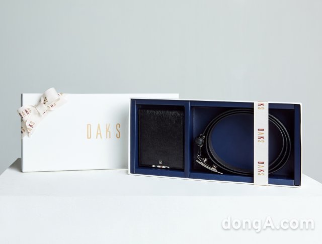 닥스액세서리 지갑·벨트 세트(체크 스타일)